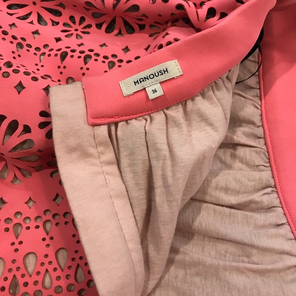 MANOUSH Rayure Fleur Neoprene Skirt NWOT - Picture 4 of 6